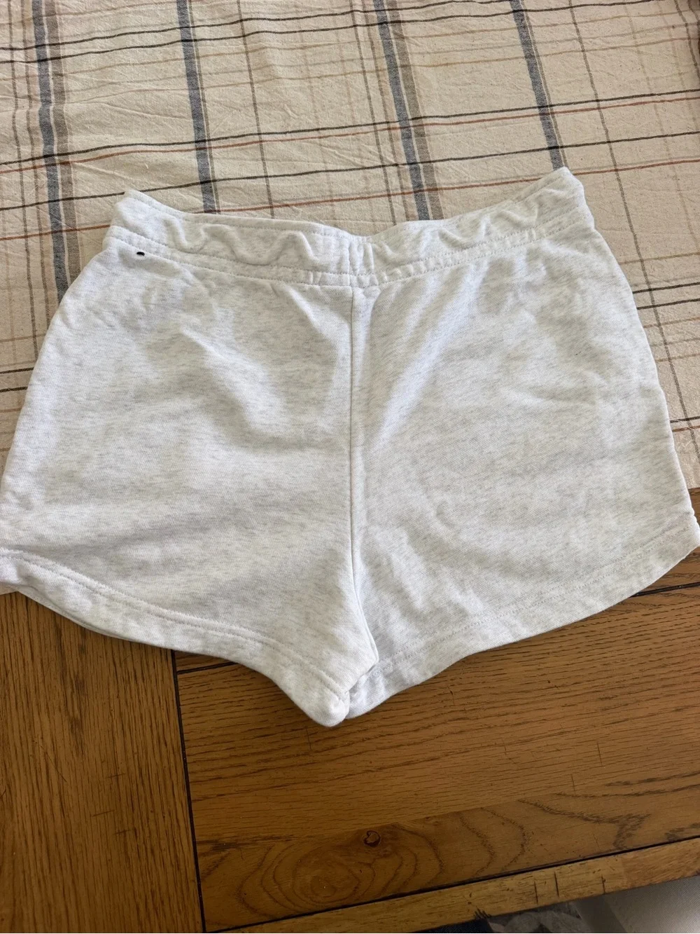 Nike Light Gray Fleece Athletic Shorts with Black Logo